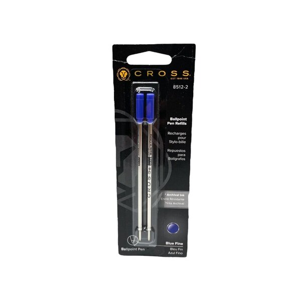 Cross  Ballpoint Pen Refills Blue Fine Pt 2 Pack New In Pack 8512-2  2 Refills - Picture 1 of 3